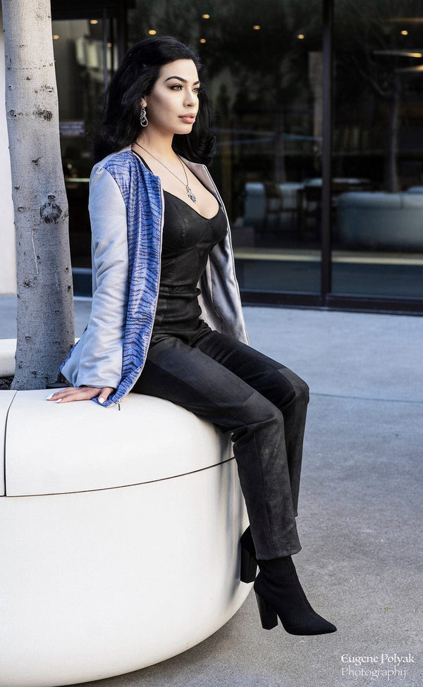 Catsuit de cuero elástico