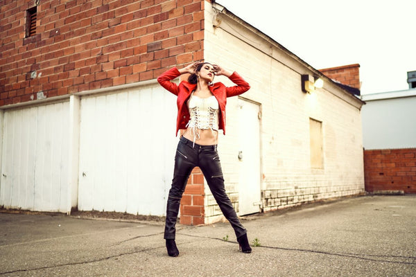 Lipstick Red Zip Yoke Jacket