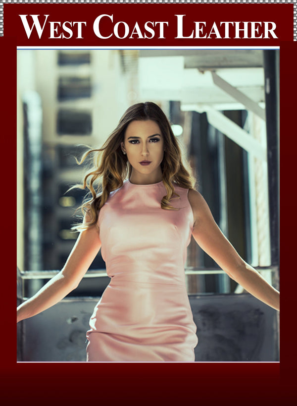 Elegante vestido de piel tipo tubo