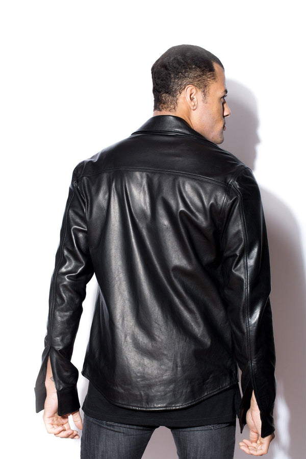 Men's Black Leather Shirt