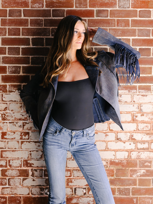Nashville Fringe Denim Biker