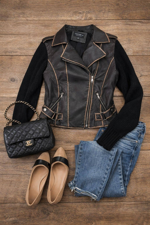Vegan Leather & Stretch Fabric Phoenix Fusion Biker