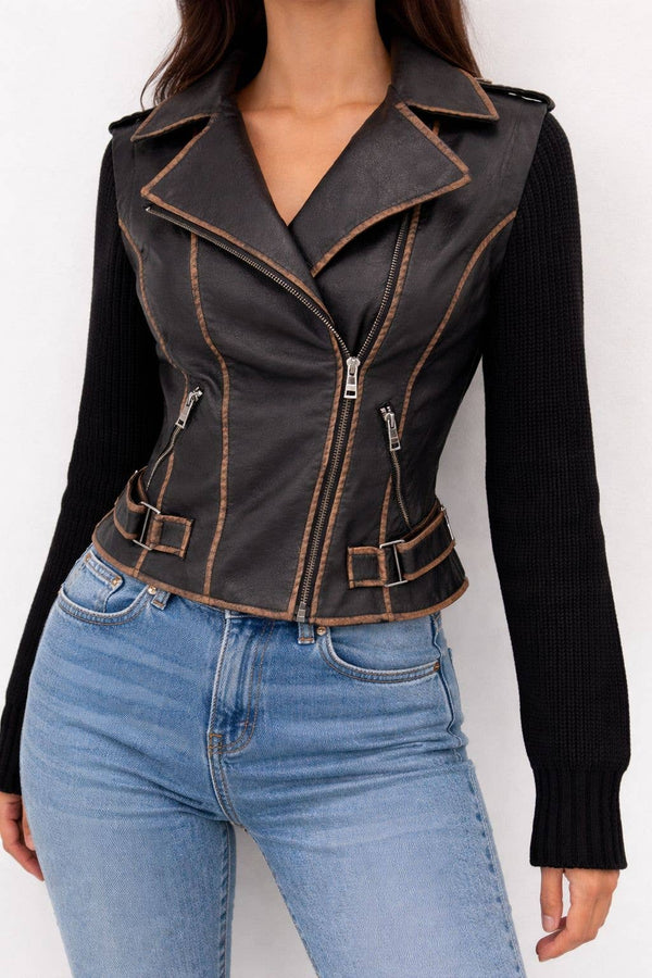 Vegan Leather & Stretch Fabric Phoenix Fusion Biker