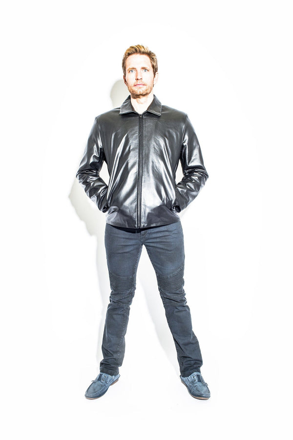 Men's Black Label Collection Clean Front Zip Jacket