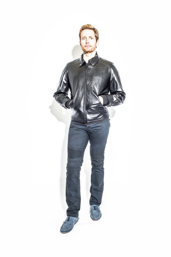 Men's Black Label Leather French Jacket